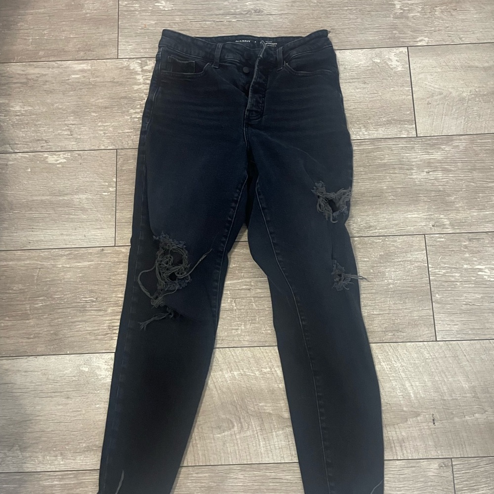 Old Navy Women's Black Distressed Skinny Jeans